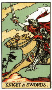 RIDER WHITE TAROT - Malá arkána rytier mečov